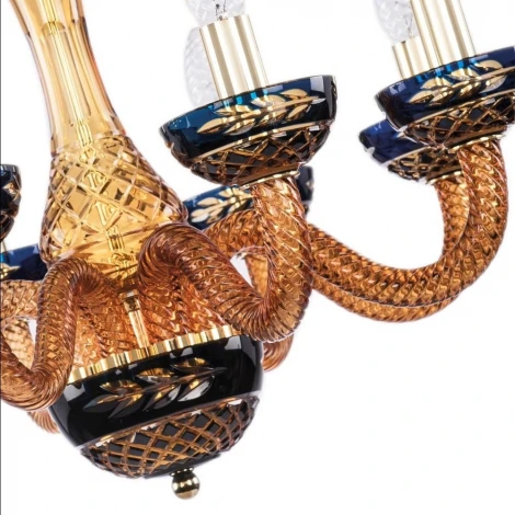 Подвесная люстра Bohemia 1308 1308/8/195 G Am/Amber-Blue/H-1J
