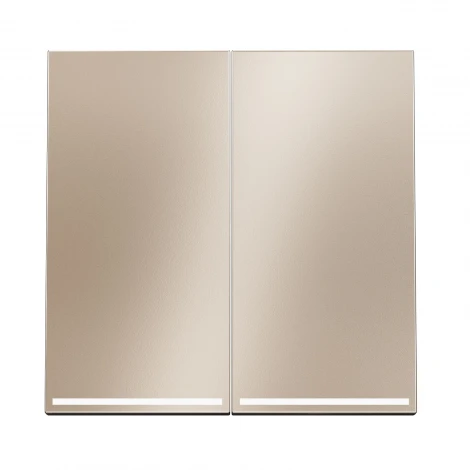 Клавиши для выключателя/переключателя двухклавишного с подсветкой (платина) Voltum S70 Metal VLSM000410