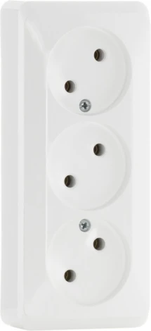 Розетка накладная тройная без заземления (белый) Systeme Electric Etude PA16-009B