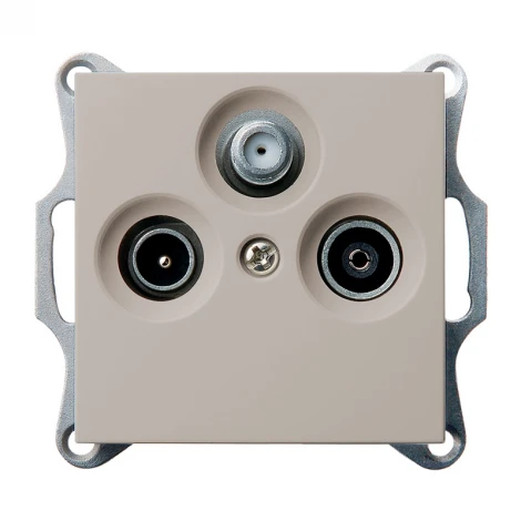 Розетка оконечная TV+SAT + акустическая (тауп soft touch) Jasmart G-Classic G6206T