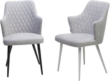 Стул M-City HERMAN 360 град. BM-4 СВЕТЛО-СЕРЫЙ, велюр / черный каркас