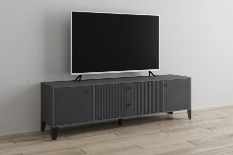 Тумба под телевизор ТЭКС Парус-10, Графит, Гранит лофт