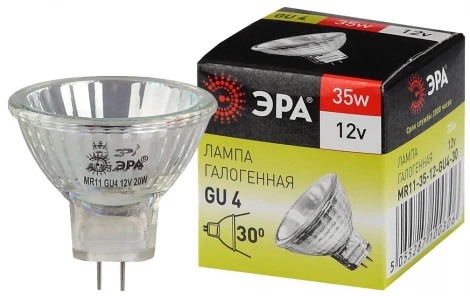 Лампочка галогеновая GU4 35W ЭРА GU4-MR11-35W-12V-30CL