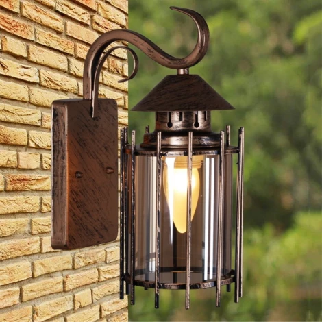 Настенный фонарь уличный Reluce 08284-9.2-001U BKG (220V, IP44)