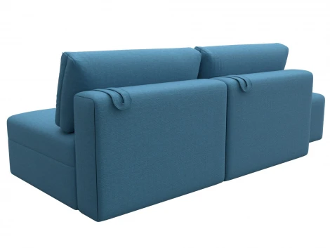 Диван прямой модульный с пуфом Лига-060 НПБ (ЛДСП,Брус,Фанера/Пластик/Рогожка/Голубой) Лига Диванов 129677