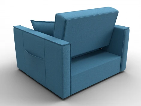Кресло-кровать Лига-104 (80) (ЛДСП,Брус,Фанера,Рогожка/Голубой) Лига Диванов 134845