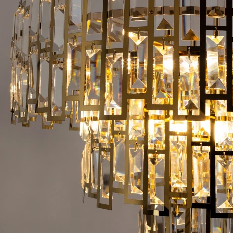 Потолочная люстра на штанге Arte Lamp Mintaka A1005PL-10GO (220V, хрусталь)