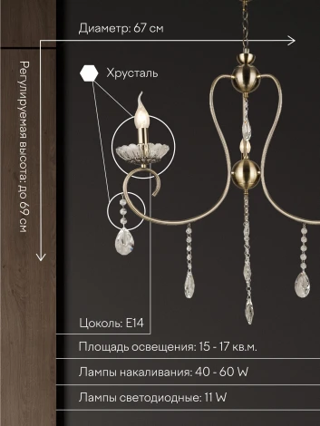 Подвесная люстра Мелодия Света PL1N 000030007