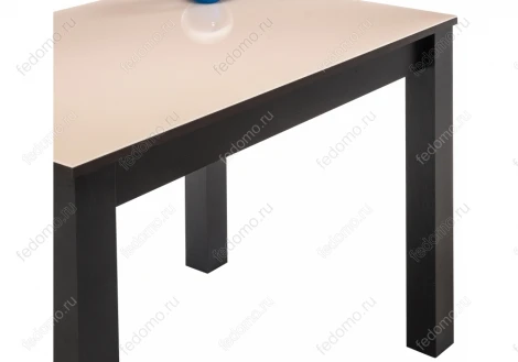 Стеклянный стол Woodville Раймунд бежевый / венге 462103