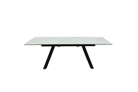 Стол Монако новый, Керамогранит, Черный матовый муар/Грэйс вайт Аврора 102201