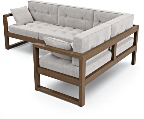 Диван Arsko Астер У орех серая рогожка