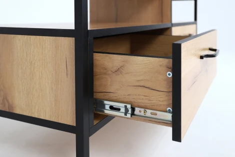 Тумба ТВ Ивару ВИРТОН-11, Дуб Крафт Золотой / Черный