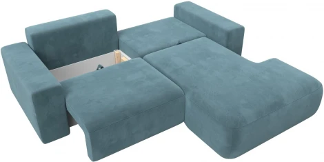 Диван угловой Лига-036 НПБ Классик правый угол (Бирюзовый/Велюр) Лига Диванов арт.121374