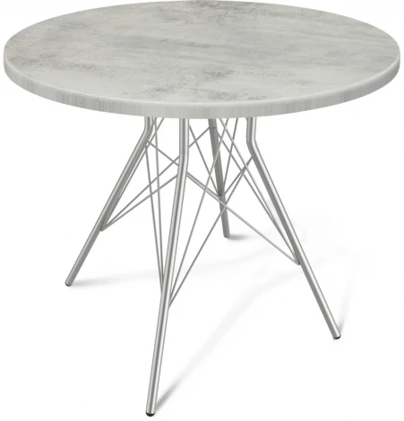 Стол SHT-TU2-1/80 МДФ хром лак/бетон светлый от фабрики Sheffilton