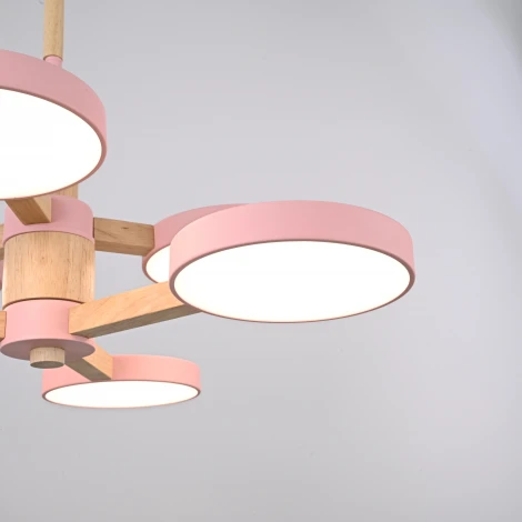 Потолочная люстра Wi-Fi на штанге Turna Dbl L6 Pink By ImperiumLoft Turna-Dbl01 (LED, 220V, голосовое управление, умный дом - Алиса)