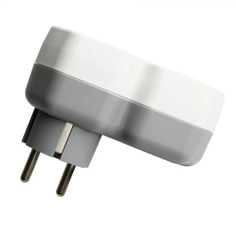 Разветвитель сетевой одноместный с заземлением с USB+Type C (белый, серый) Stekker 50109