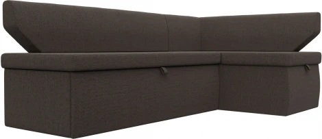 Диван кухонный угловой Омура правый угол (Коричневый/Рогожка) Лига Диванов арт.125896