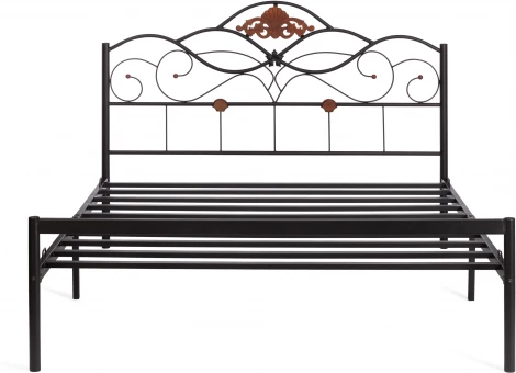 Кровать Tetchair Federica (Дерево гевея,Металл/Красный дуб,Черный) 20105
