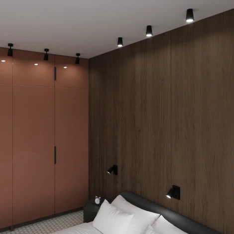 Спот Wolta WSL-GU10/W11BL под лампу GU10 Черный CONO