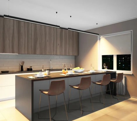 Подвесной линейный светильник светодиодный IP44 Denkirs DK9153-BK