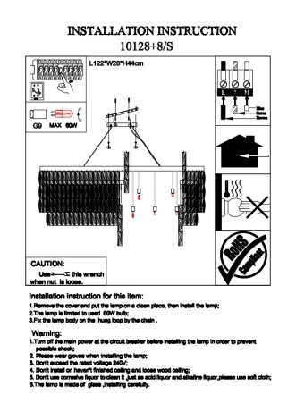 Подвесная люстра Newport 10120 10128+8/S (220V, на тросе)
