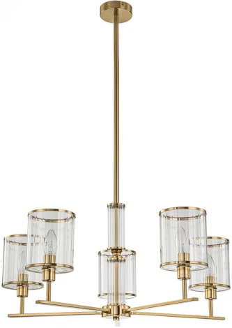 Потолочная люстра на штанге 13022/5R Brass Indigo Dante V000409 (220V, круглые)