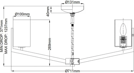Потолочная люстра на штанге Kichler Nye QN-NYE6-BNB (220V)