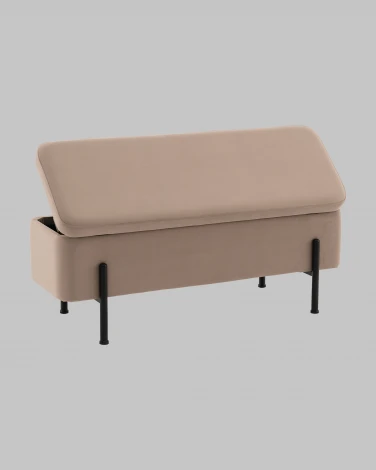 Банкетка Stool Group Болейн с ящиком велюр бежевый черные ножки арт.УТ000040205