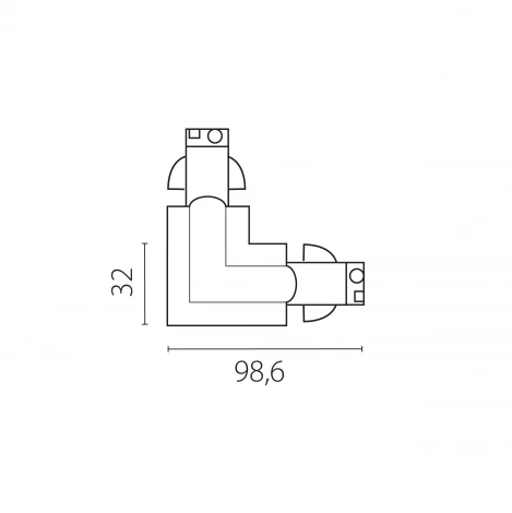 Коннектор угловой перекидной с подводом питания к треку 5040xx-(F)/(R) Lightstar Quattro 504127-FRPS