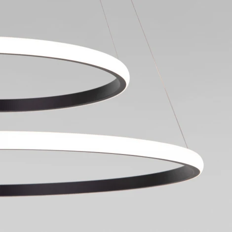 Подвесной светодиодный светильник ярусный Collars 90264/2 черный Eurosvet (регулировка яркости, 220V, пульт управления, на тросе)