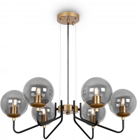 Подвесная люстра Freya Moricio FR5140PL-06GB (220V, на тросе, шарики)