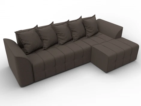 Диван угловой Лига-113 угол правый (ДСП,Рогожка/Коричневый) Лига Диванов 136703