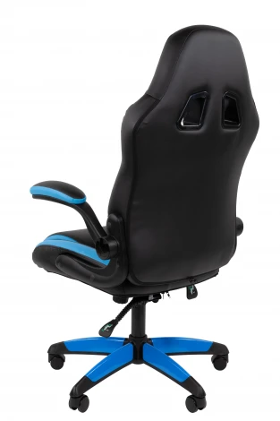 Кресло Chairman game 15 Россия экокожа черный/голубой/белый 7213475