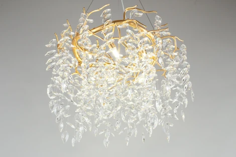 Подвесная люстра Aployt Gertunia APL.847.03.10 (220V, хрусталь, на тросе, листья, ветки)