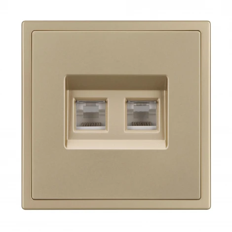 Розетка ARL NOBE компьютерная двойная софт-тач золотой песок SCT-MPC2-SFPL-GD (2хRJ-45, CAT6) (Arlight,) 054314(1)