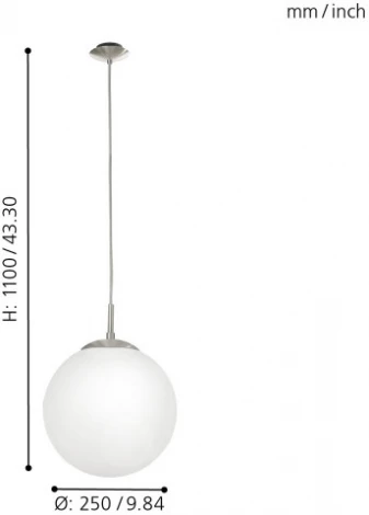 Подвесной светильник Eglo Rondo 85262 (220V, на проводе, шар)