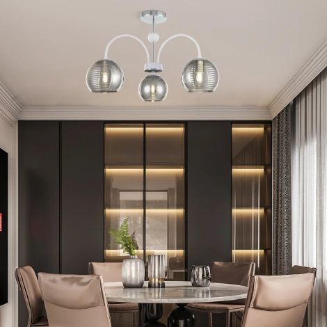 Потолочная люстра на штанге Arte Milano Napoli 320719/3 CR+WH (220V, шар)