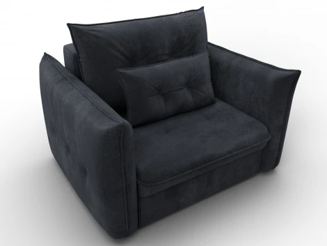 Кресло Лига-100 НПБ (ДСП,Фанера,Велюр/Темно-серый) Лига Диванов 137002