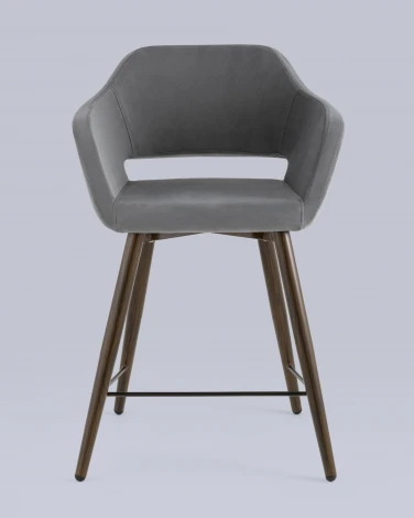 Стул полубарный Stool Group Саймон велюр тёмно-серый УТ000025168