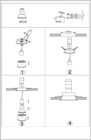 Встраиваемый точечный светильник Lucide Embed 22958/01/30 (220V)