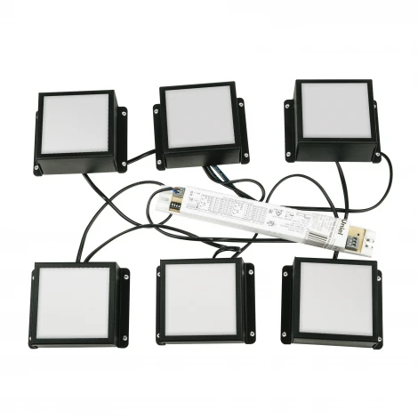 Светильник светодиодный потолочный встраиваемый, комплект из 6 штук. 4000K, для ячеек 100x100мм, в комплекте с и/п Uniel Grilyato Mini ULP-1010 42W/4000К IP40 GRILYATO OPAL BLACK KIT06