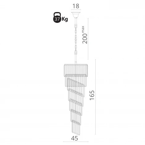 Подвесная люстра Divinare Charlotte 3011/01 SP-11 (220V, хрусталь, на цепи)