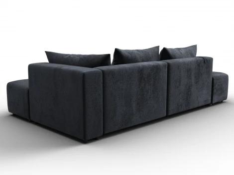 Диван угловой Лига-103 НПБ угол правый (ДСП,Брус,Фанера,Велюр/Темно-серый) Лига Диванов 134808