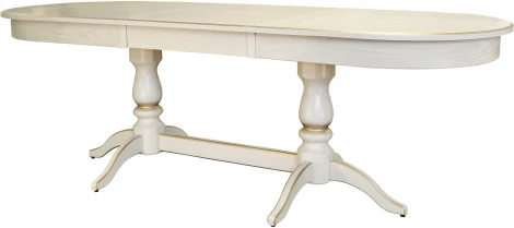 Стол обеденный Тарун 3 раздвижной слоновая кость/золото 150/200*84 от фабрики Mebelik