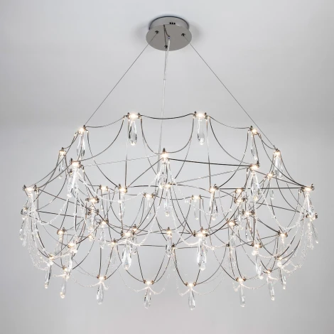 Подвесная люстра светодиодная хрустальная с пультом с регулировкой цветовой температуры Modelux MODELUX ML.5603.1000P CH