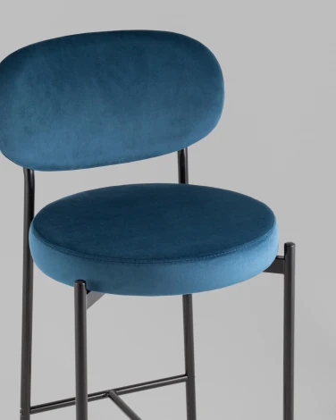 Стул полубарный Бриф VD велюр синий Stool Group УТ000042506