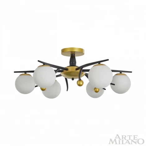 Потолочная люстра на штанге Arte Milano 273408/6 BK/GD (220V, шарики)