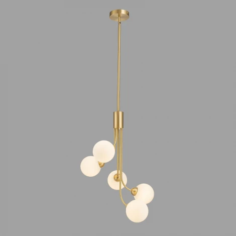 Потолочая люстра на штанге Belfast Bryson L-8130-5A BR GL (220V, шарики)