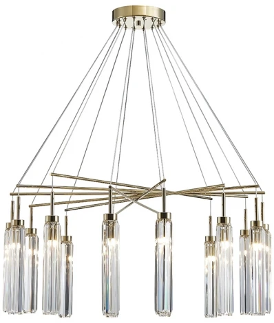 Подвесной светильник Newport 4520 4524+10/S gold (220V, хрусталь, на проводе)