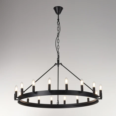 Подвесная люстра Citilux Смитсон CL470118 (220V, на цепи, свеча, круглые, под старину, кольцо)